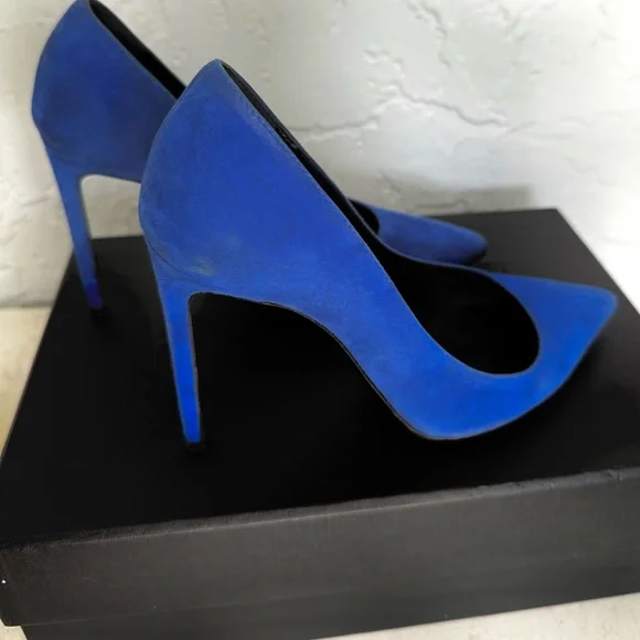 Yves Saint Laurent Blue Majorelle Paris Pump Size 37 - Picture 5 of 14
